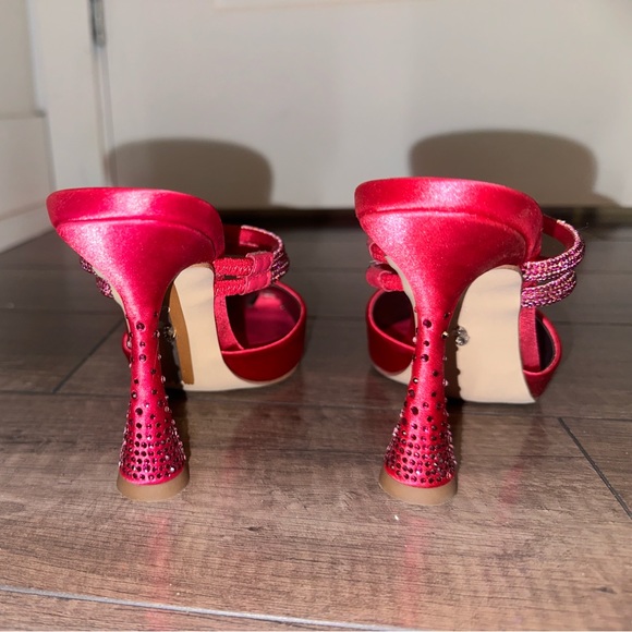 NEW Heels Agustina Bold Fuschia Suede Mule Pumps - Picture 7 of 13